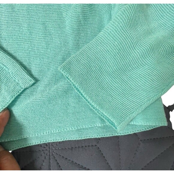 J Jill Linen Blend Cardigan Sweater Open Front Aqua Lightweight Size Large - Picture 7 of 10